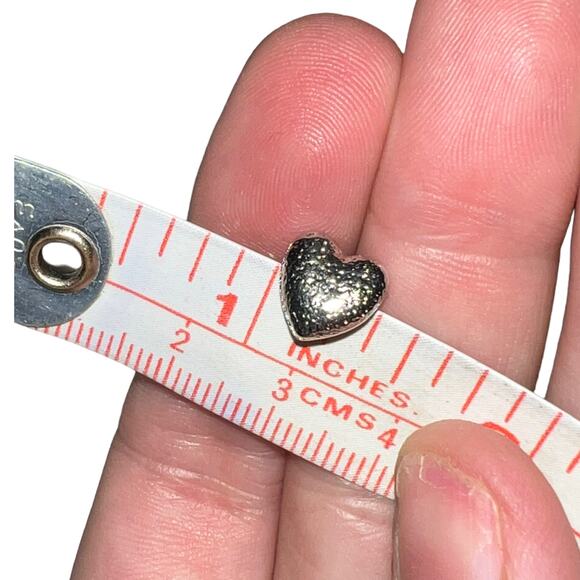 Silver-Colored Heart Earrings, Good Condition - Picture 6 of 8